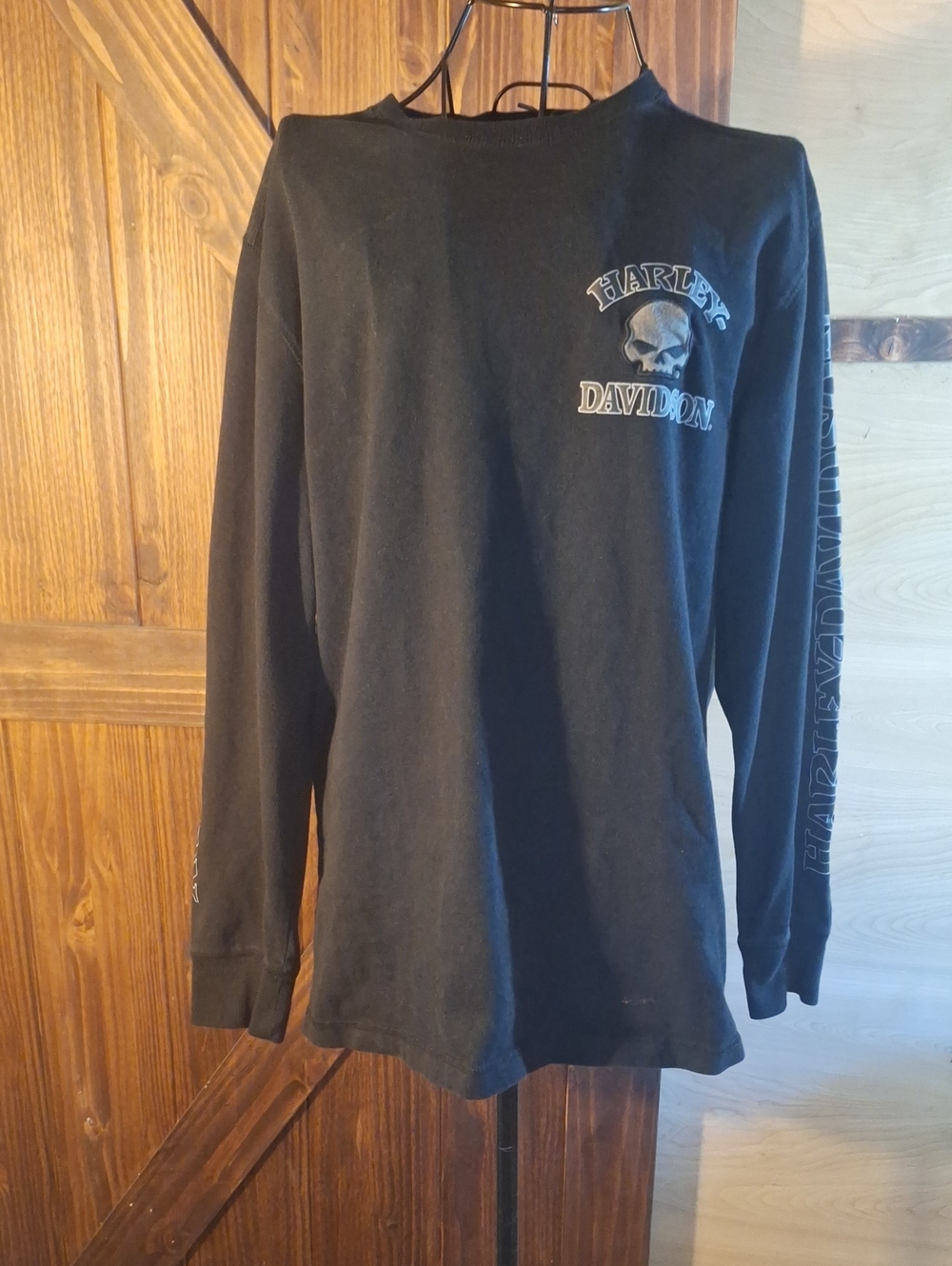 Harley-Davidson Black Long Sleeve Skull Logo Tee